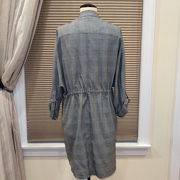 New Look Black & White Plaid Waterfall Duster Coat - Picture 3 of 8